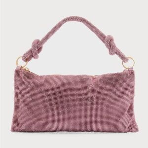 Cult Gaia Pink Rhinestone Shoulder Bag with Knotted Handle